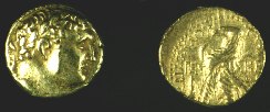 The obverse and reverse of the Tyrian half shekel from the time of the Second Temple in Jerusalem, used for the mitva of the Holy Half-shekel